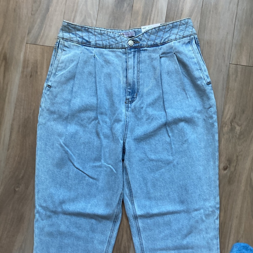So Super high rise straight woven denim jean pant quilted design waistband 13 31 - Picture 14 of 17